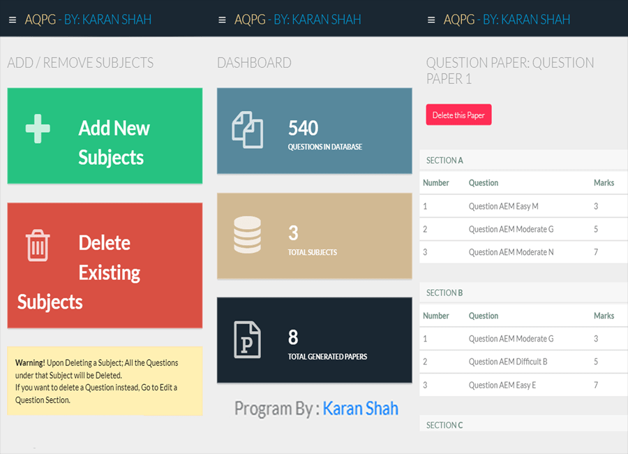 Automatic Question Paper Generator